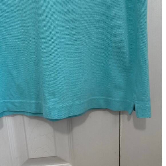 Lilly Pulitzer Island Polo Shirt with Trans Dry Fitted Turquoise Size Medium - Picture 3 of 7